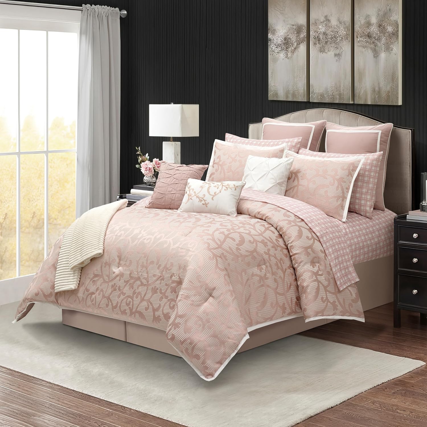 Stratford Park Blush Paisley Comforter Set King Size