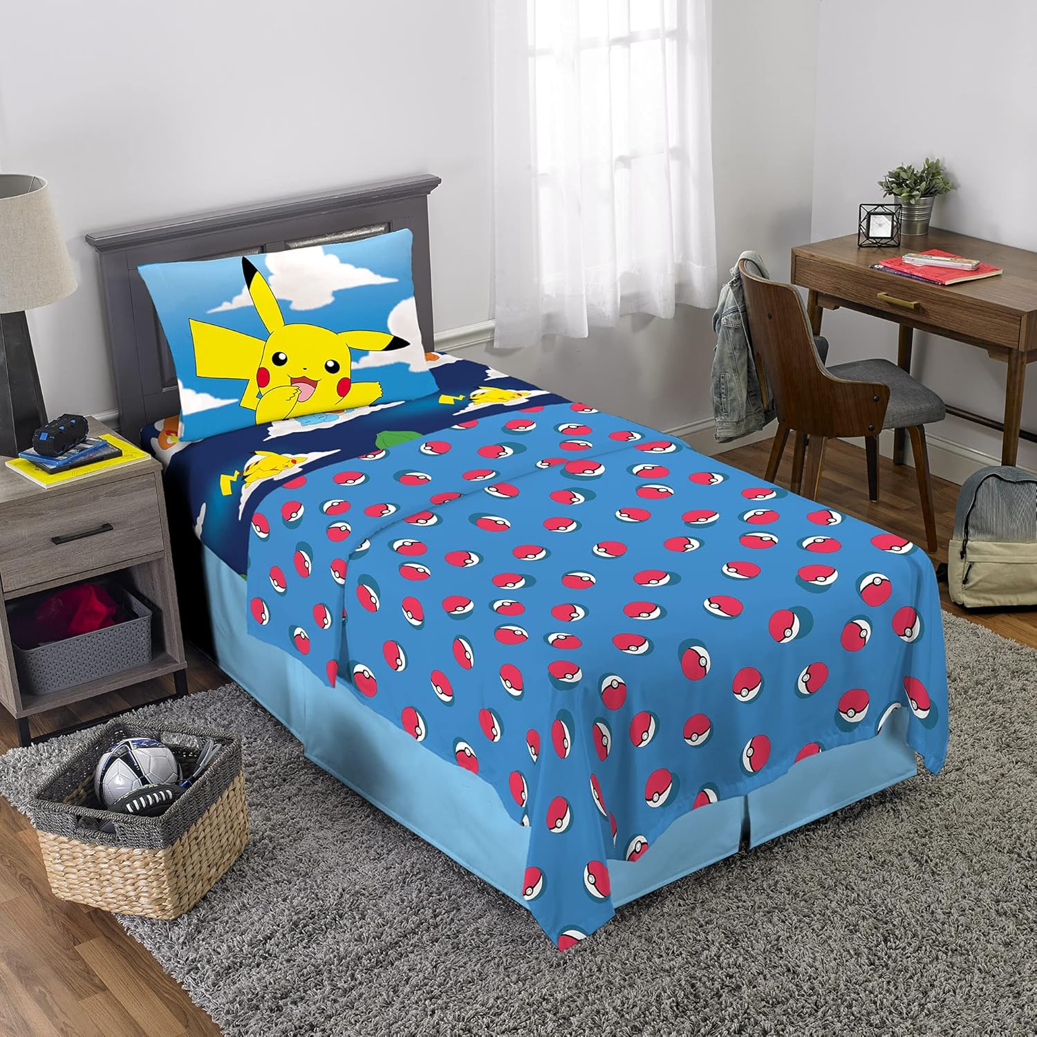 Pokemon Anime Kids Bedding Microfiber Sheet Set Twin