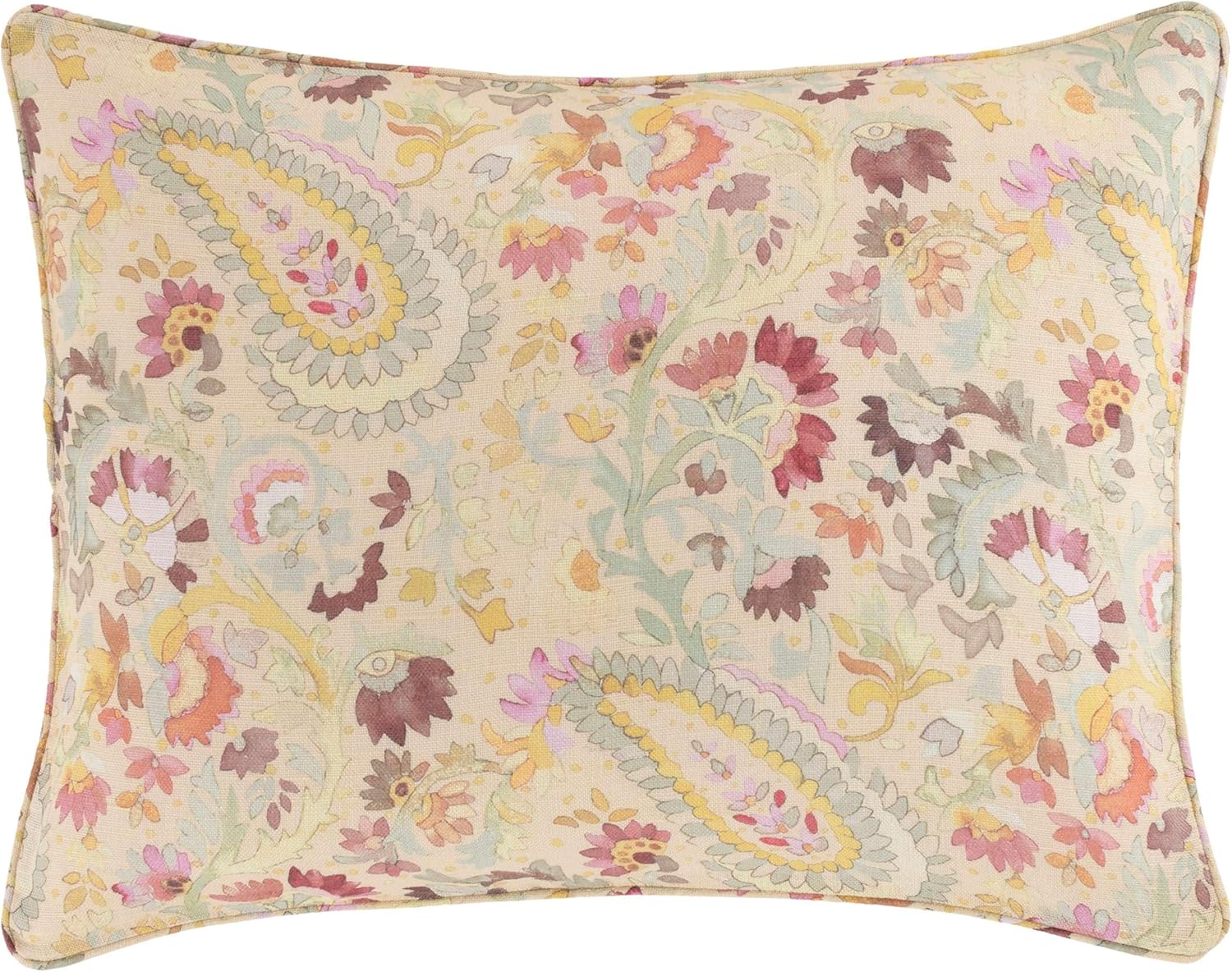 INES Linen Pillow Sham Euro Size Multi Floral Pattern
