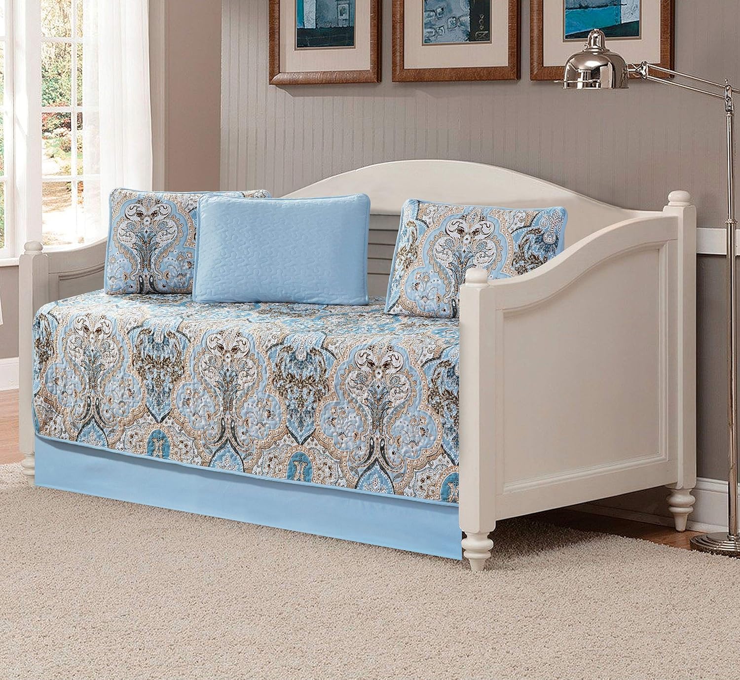Kids Zone Home Linen 5 Piece Daybed Quilted Bedspread Set