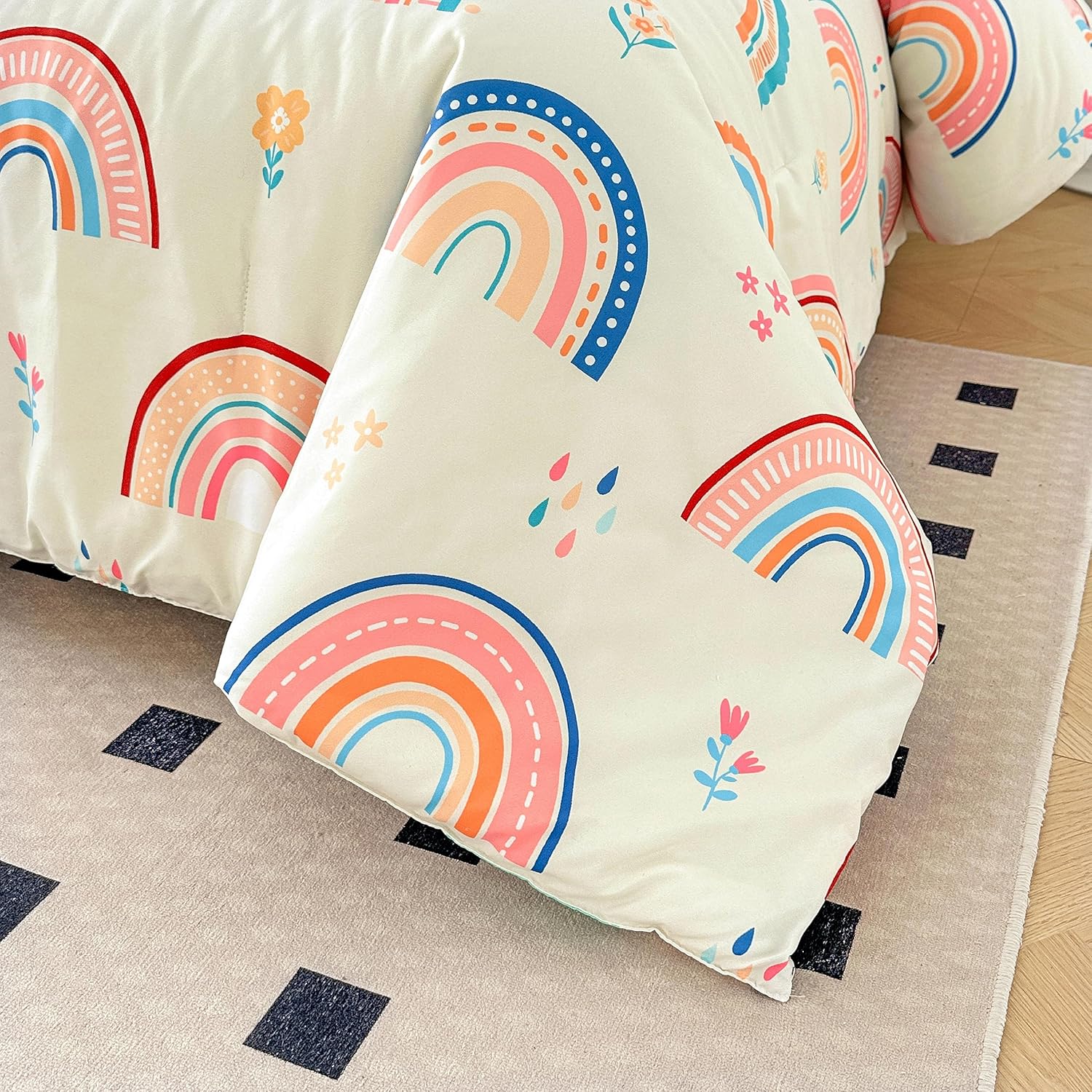 Btargot Rainbow 3-Piece Comforter Set with Pillow Covers