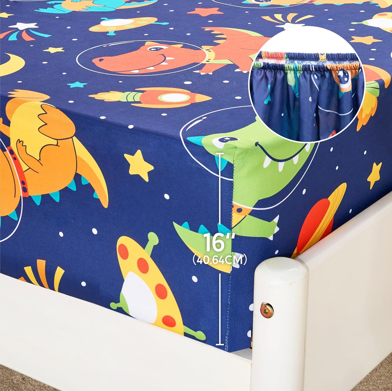 Joiedomi Kids Twin Sheet Set Space Dinosaur 1