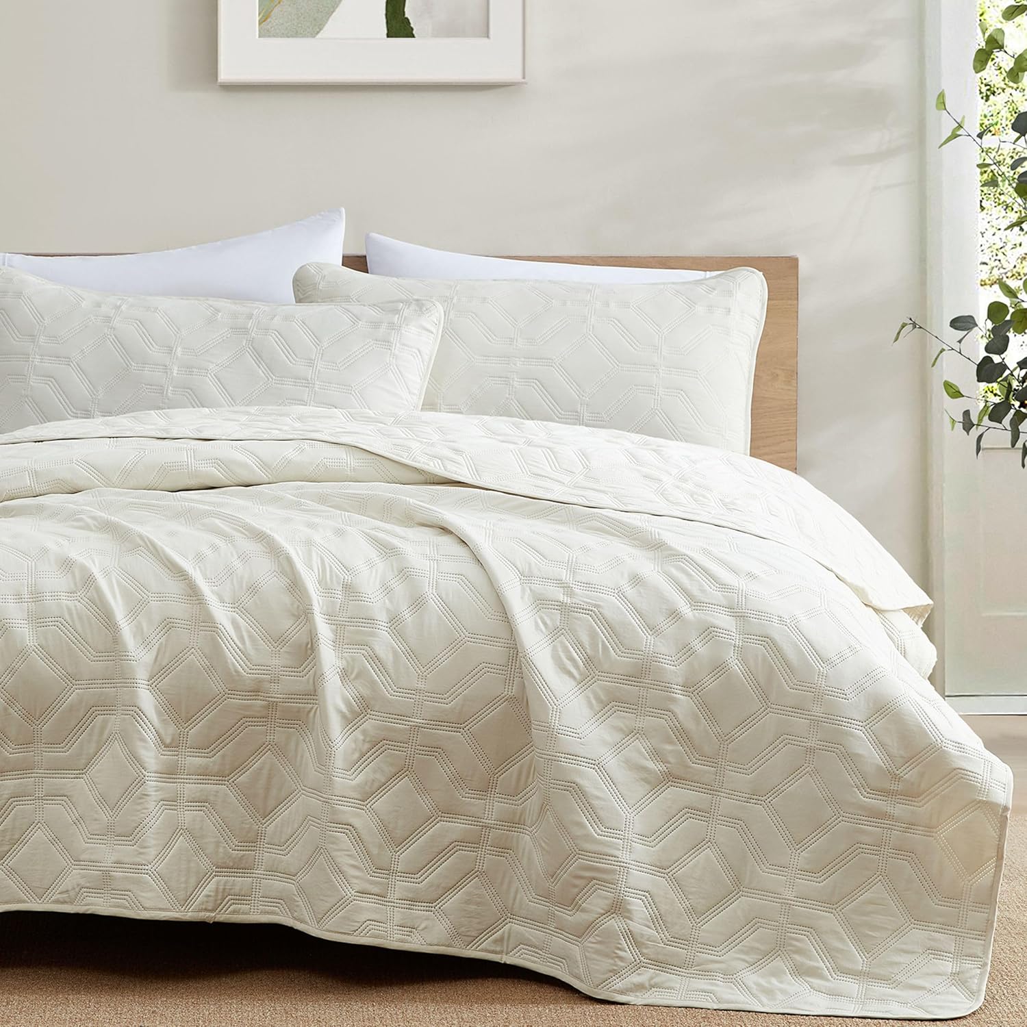 HLCME Logan - 3 Piece Queen Quilt Set Beige