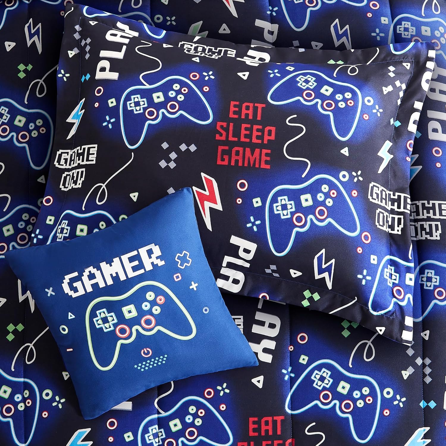 Glow in The Dark Gamer Comforter Set for Kids