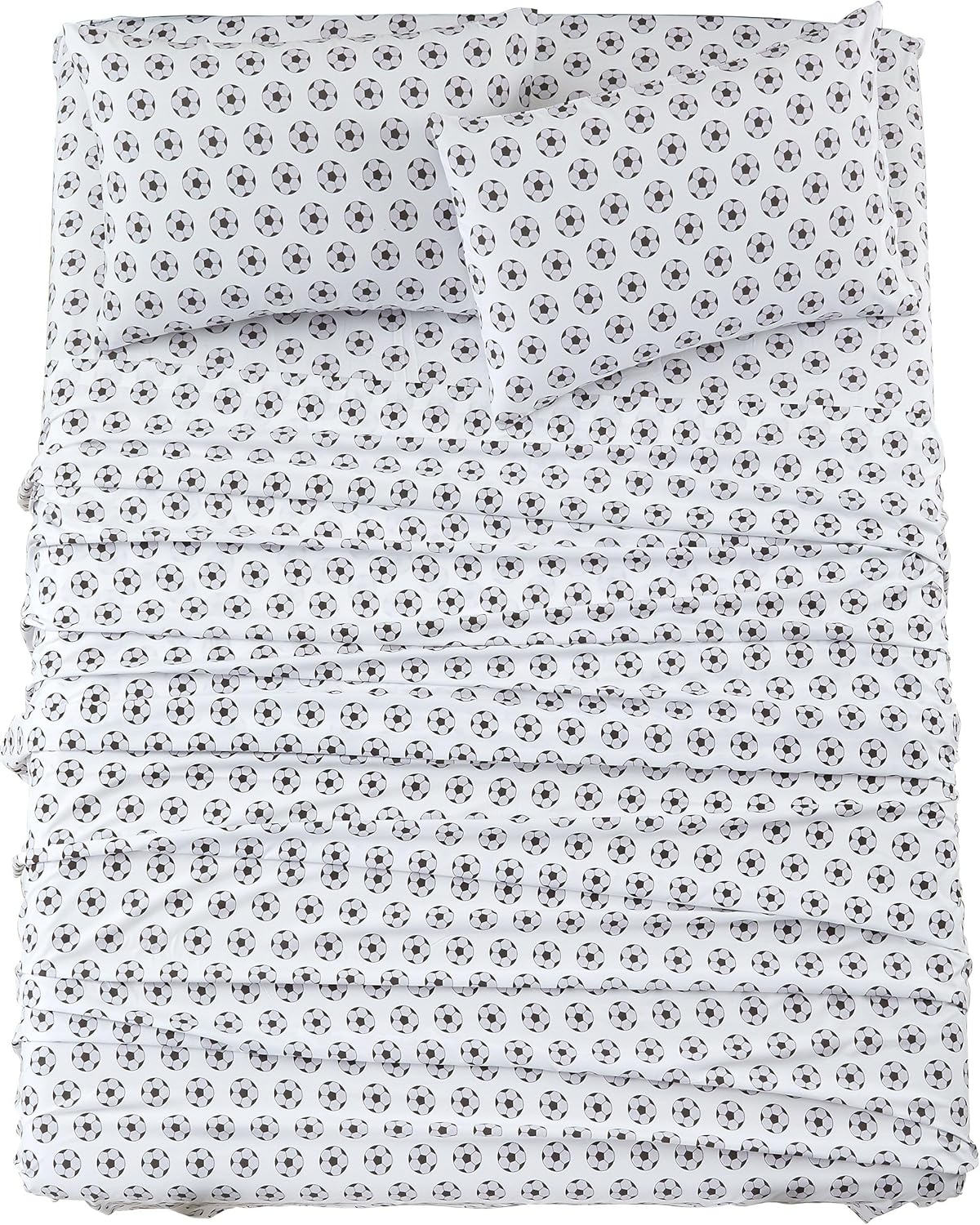 Chezmoi 4-Piece Sports Sheet Set - Soccer Ball Pattern