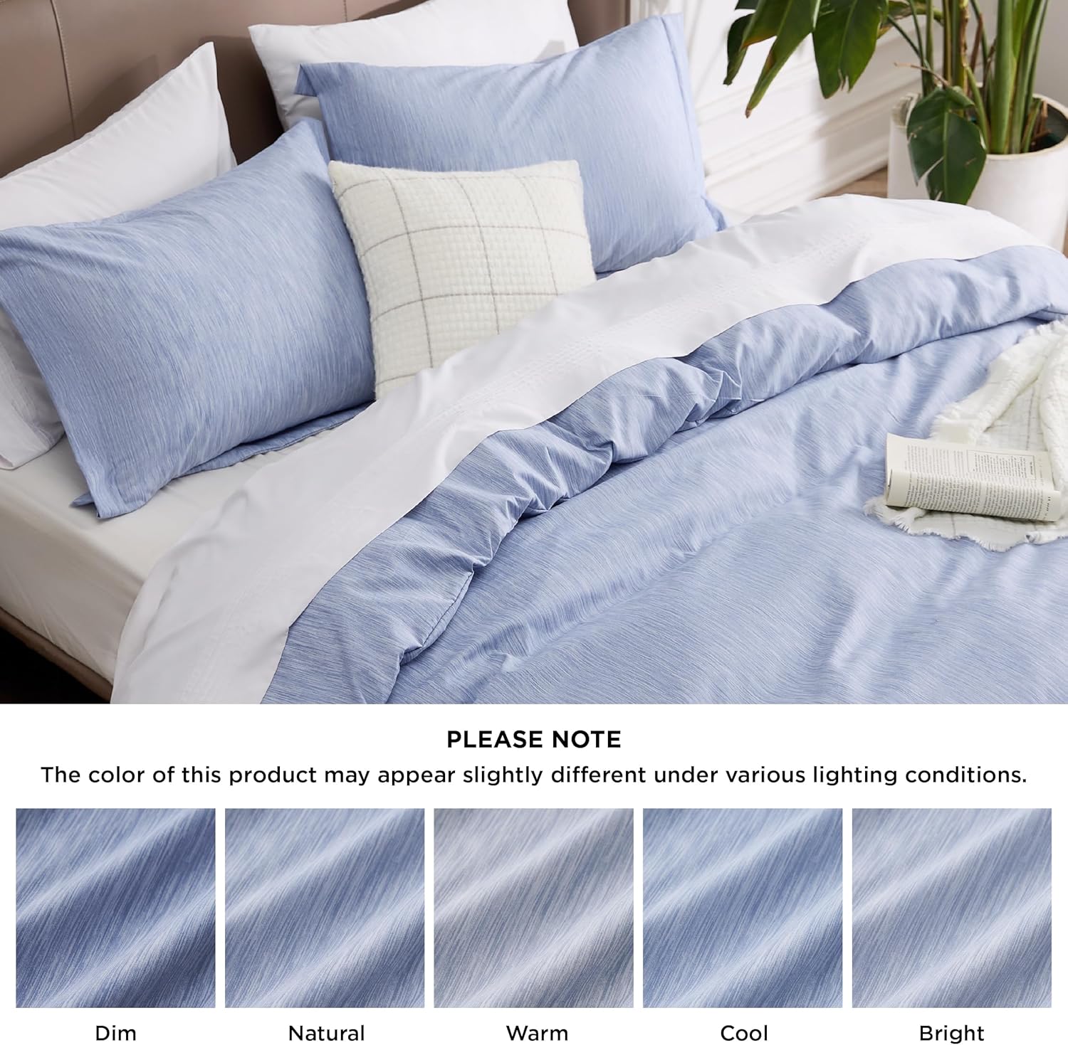Bedsure Duvet Cover Set King Size - 3 Pieces Navy 104x90