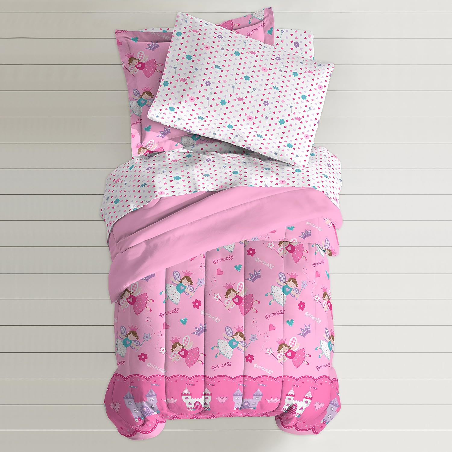 Dream Factory Magical Princess Ultra Soft Comforter Set Pink Twin