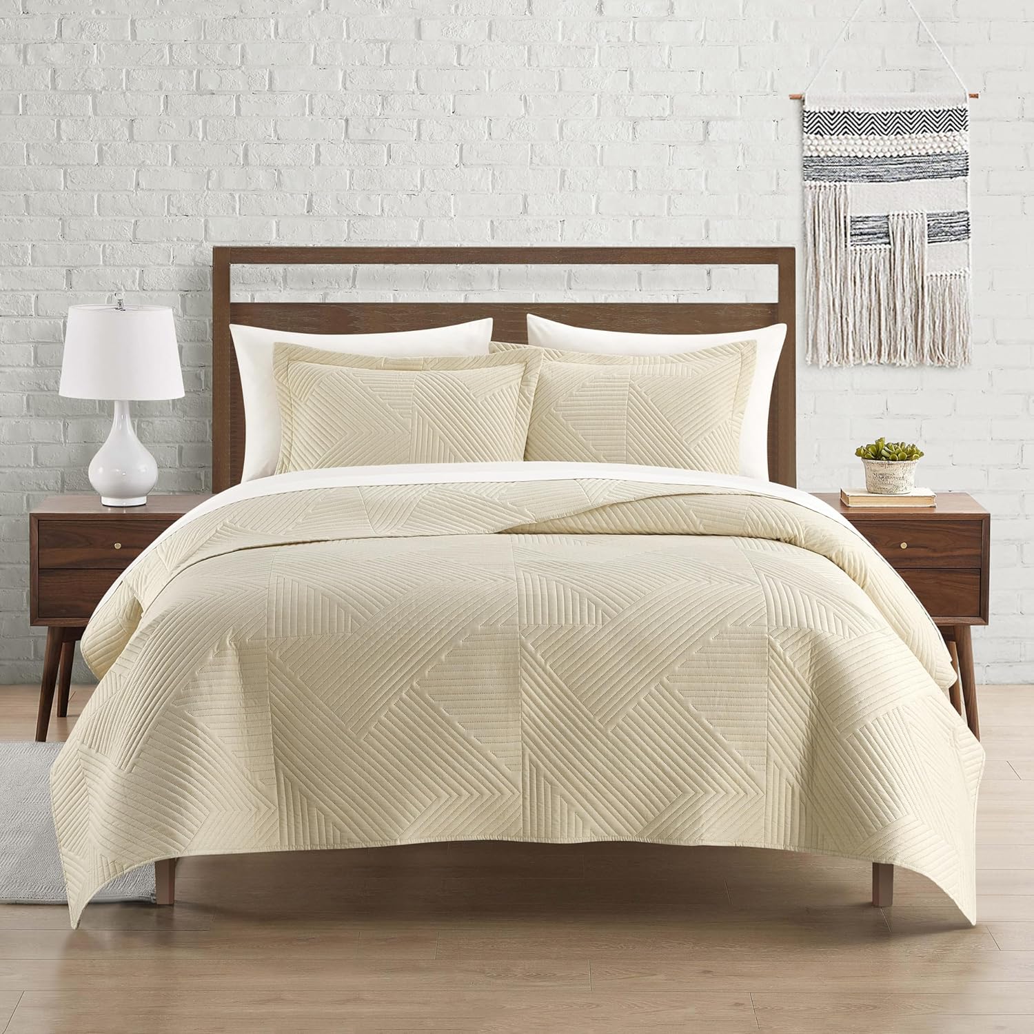 Chic Home Sianna 3 Piece Queen Quilt Set - Beige