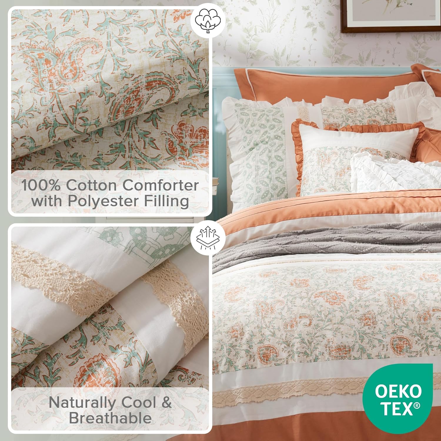 Madison Park Dawn 9 Piece Cotton Comforter Set