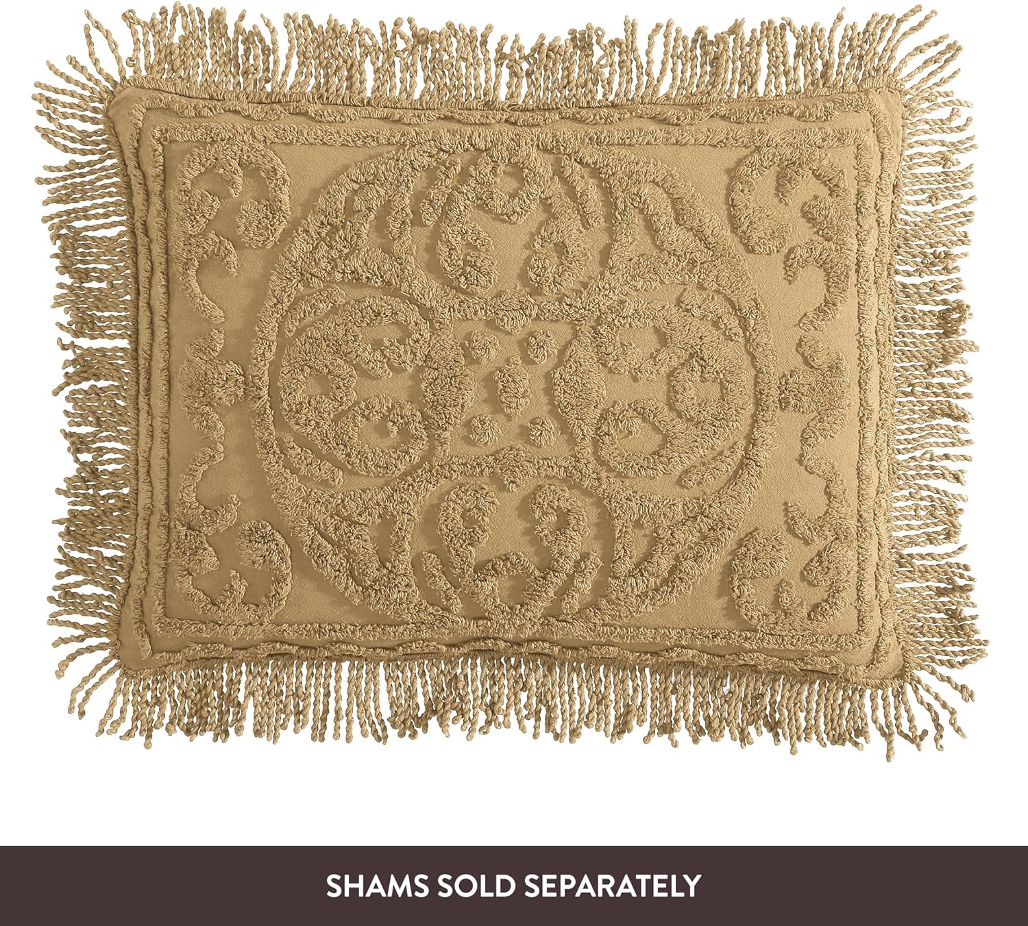 Beatrice Home Fashions Medallion Chenille Bedspread Full Gold
