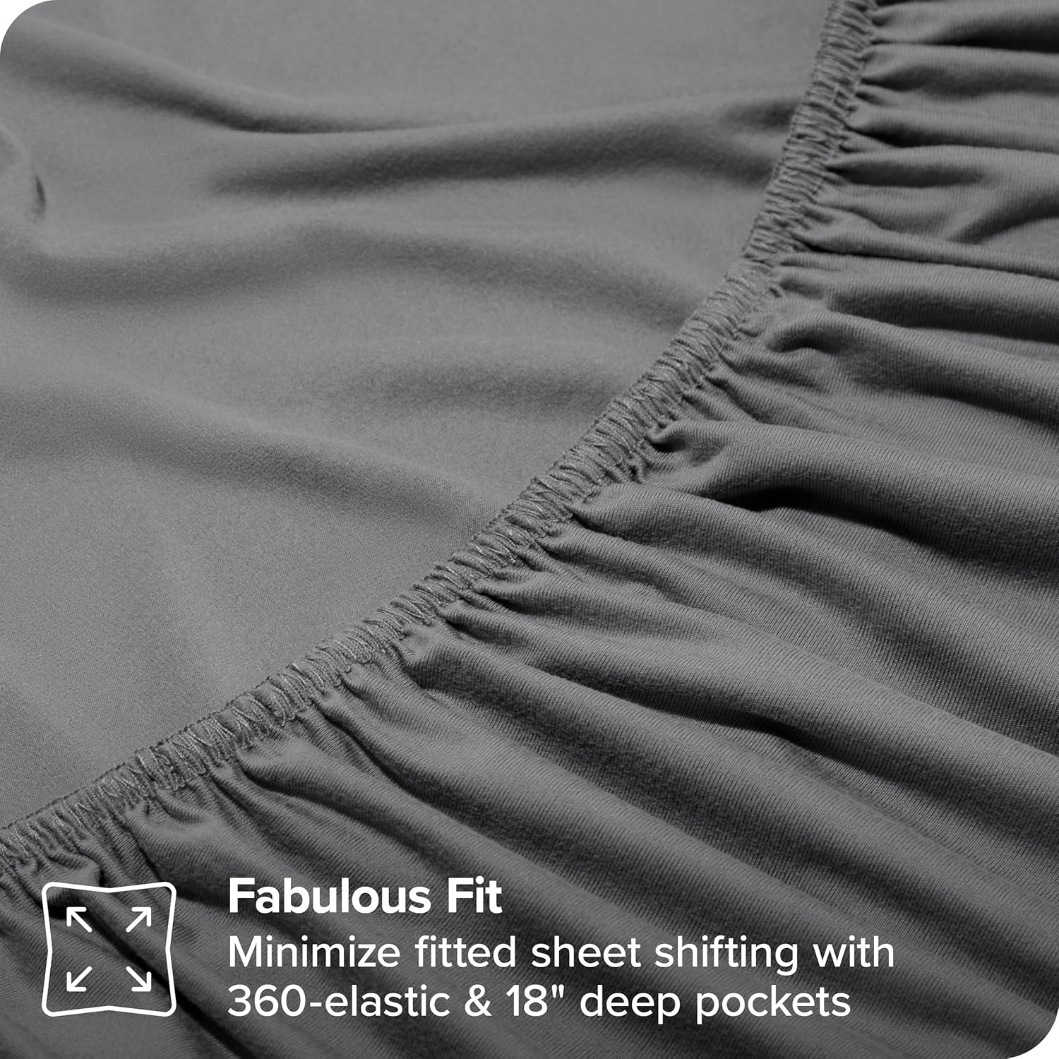 Bare Home Premium Microfiber Stretch Sheet Set Full Grey 1
