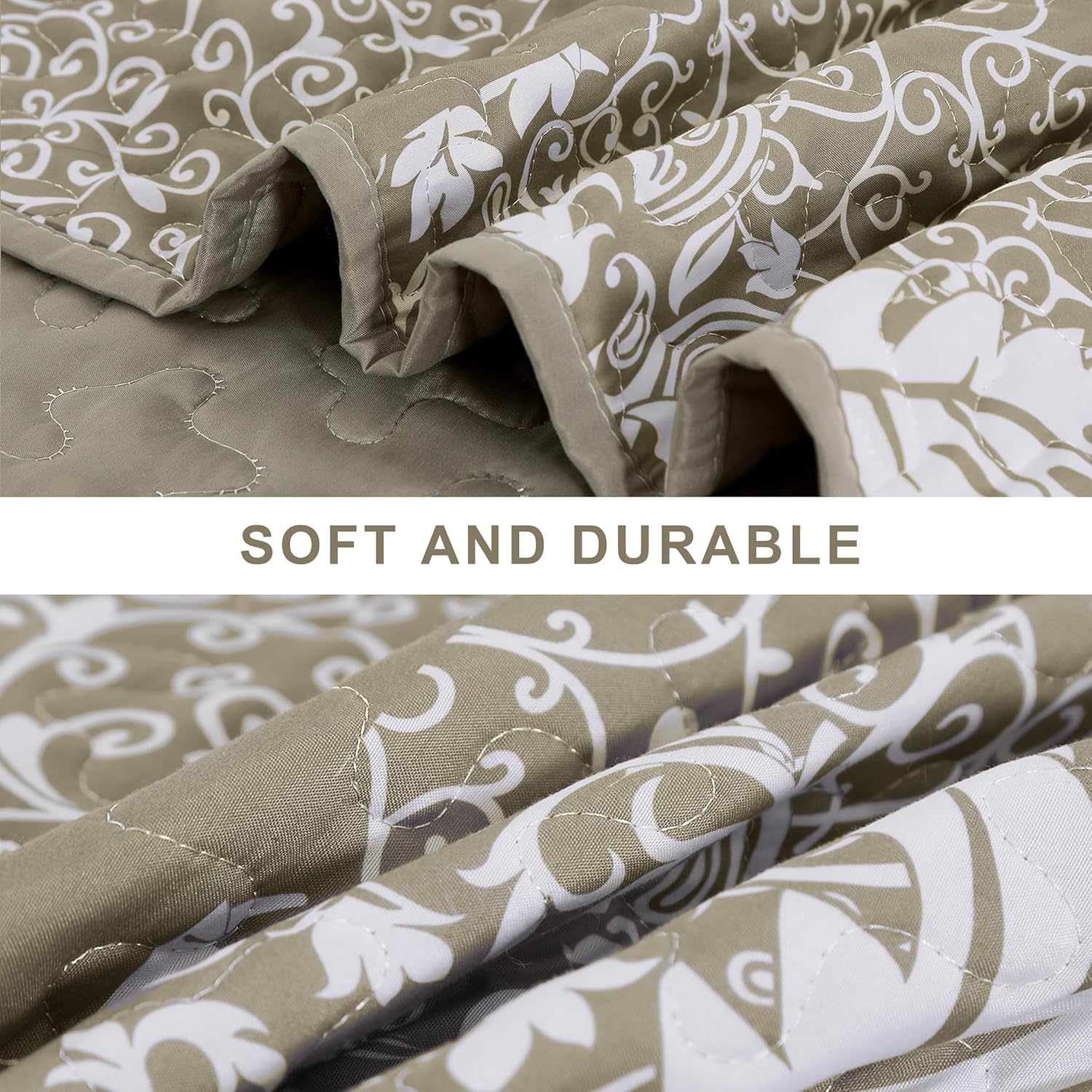 Boho Beige Quilt Set King Size 3 Pieces
