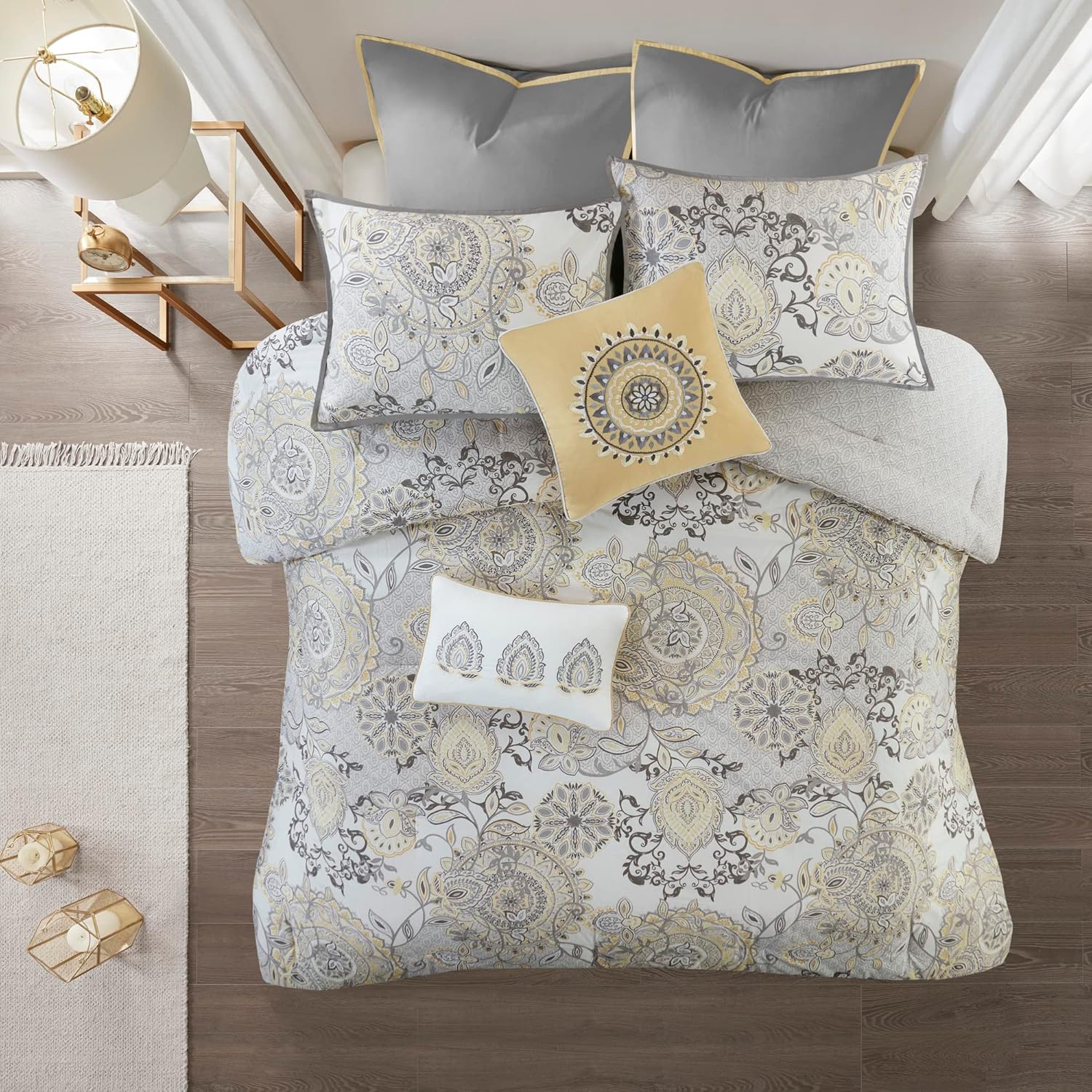 Madison Park Reversible Cotton Comforter Set 8 Piece Queen