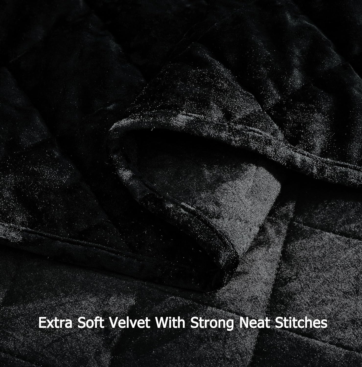 Chezmoi Lux Black Velvet Quilt King Set